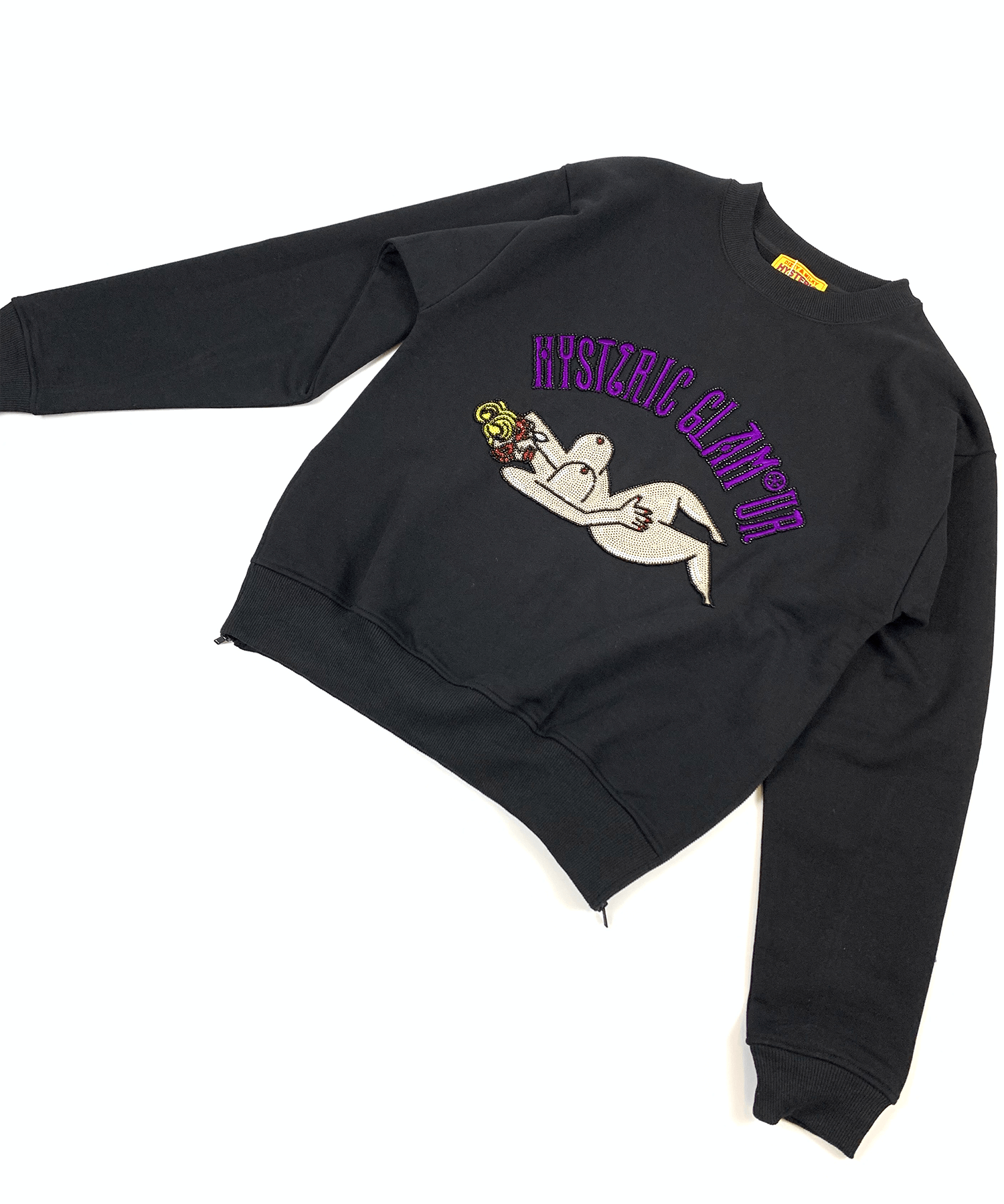 HYSTERIC GLAMOUR MISS HYSTERIC刺繍 オーバーサイズスウェット(ブラック)