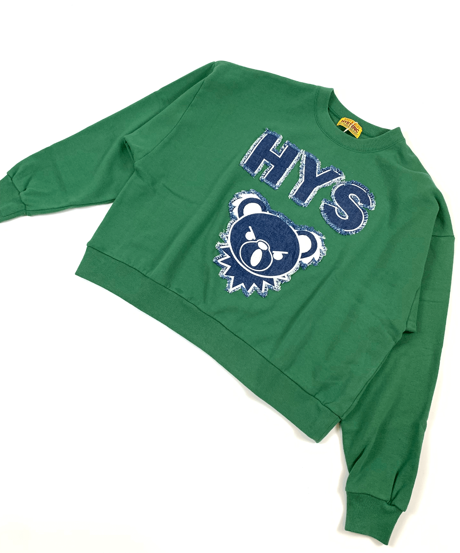 HYSTERIC GLAMOUR HYS DEADアップリケ オーバーサイズスウェット(グリーン)