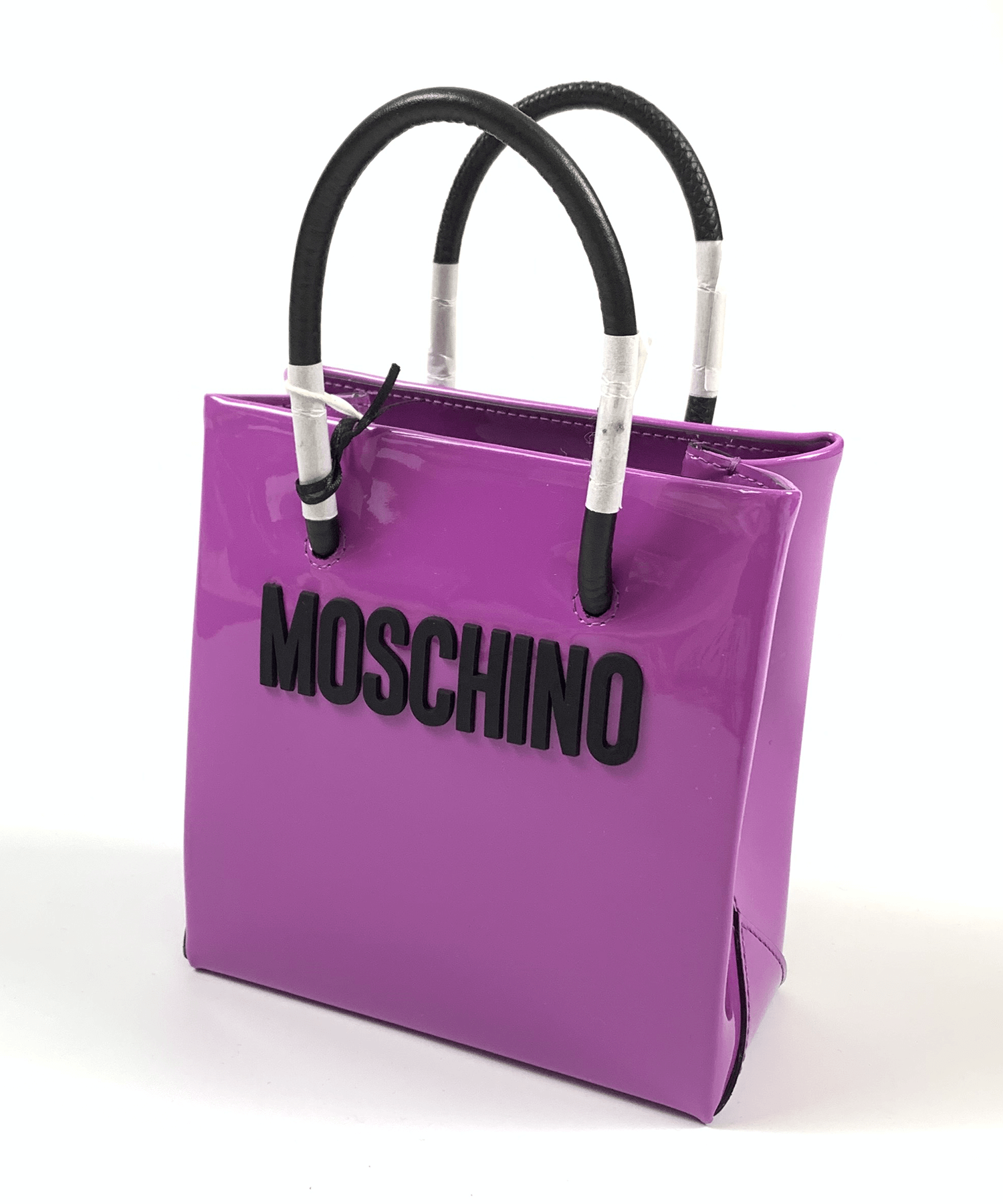 MOSCHINO モスキーノ ロゴ ミニバッグ(パープルピンク(ブラック))