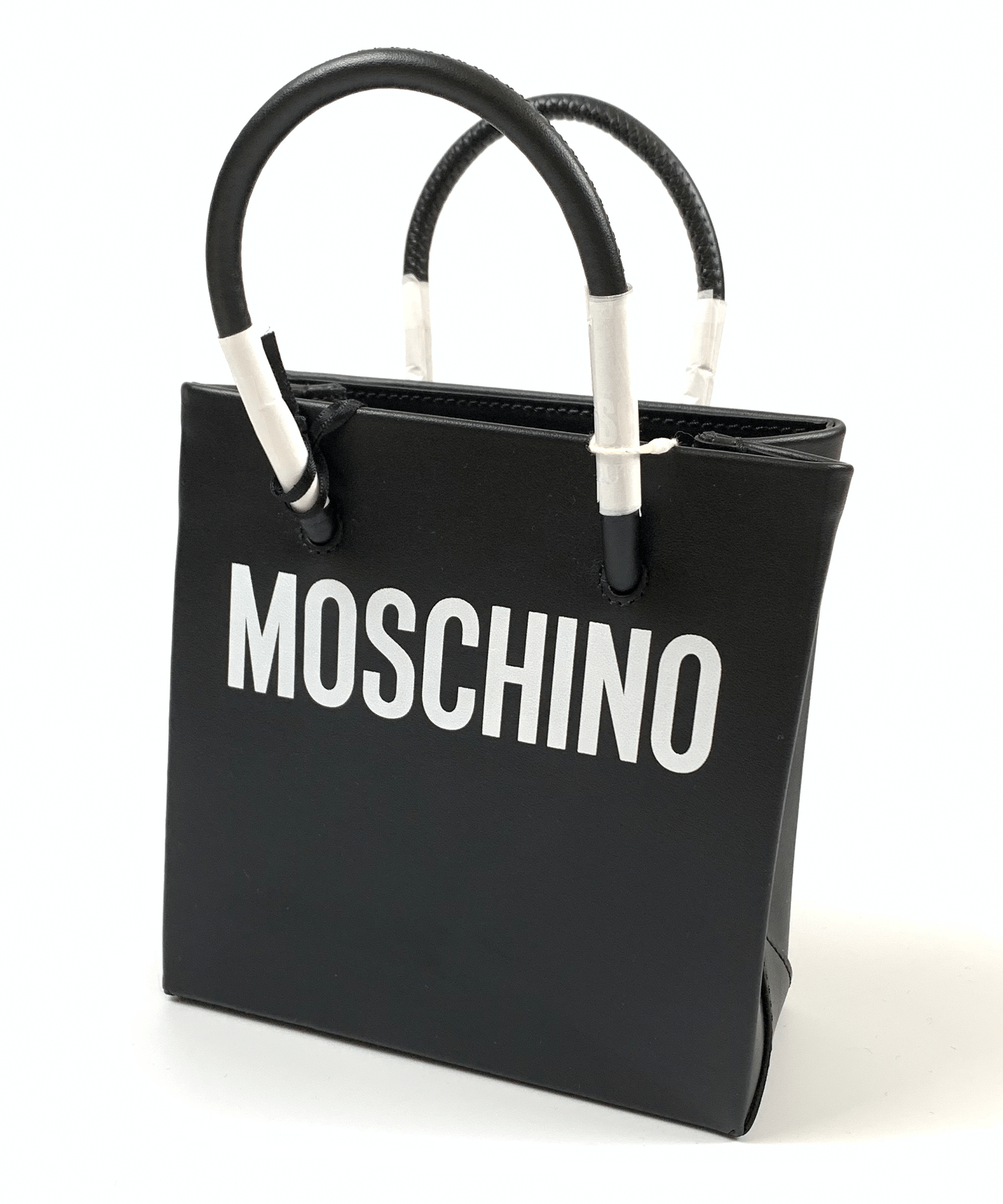 MOSCHINO モスキーノ ロゴ ミニバッグ(ブラック(ホワイト))