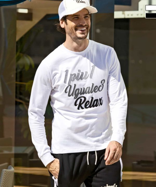 1PIU1UGUALE3 RELAX グラデーションアップリケロングTシャツ