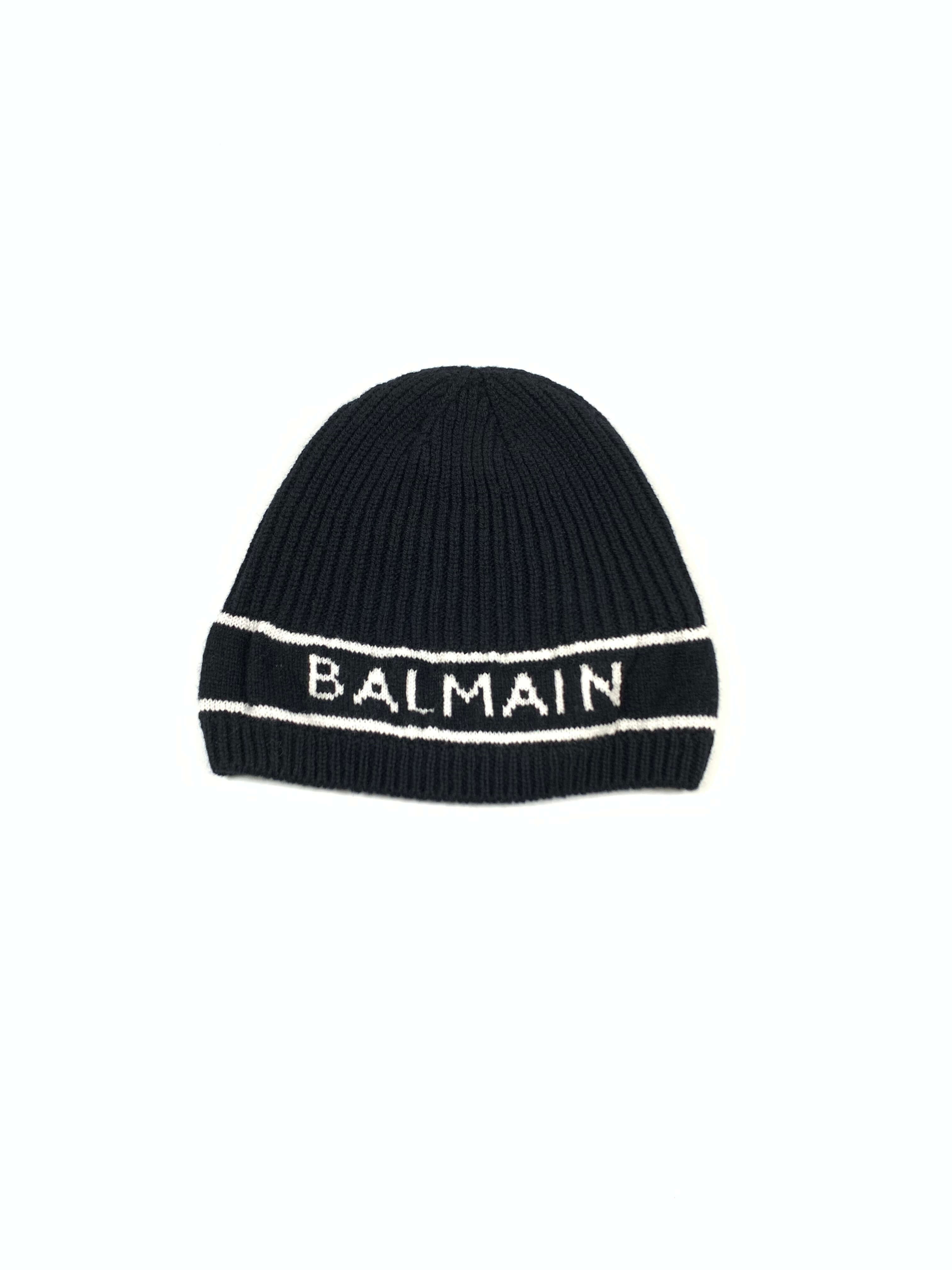 BALMAIN Balmainロゴエンブロイダリー ウールハット(ブラック)