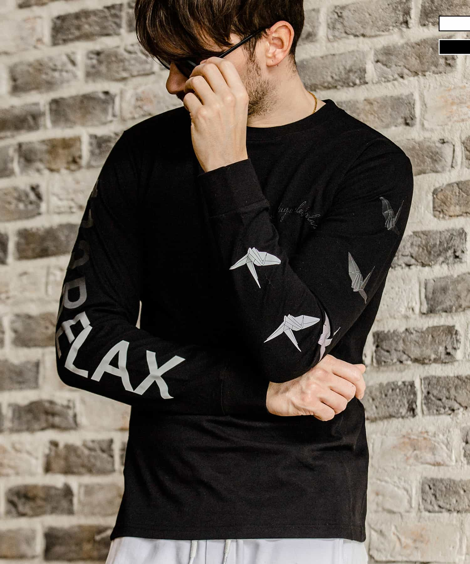 1PIU1UGUALE3 RELAX SLEEVE LOGO LONG T-SHIRTS