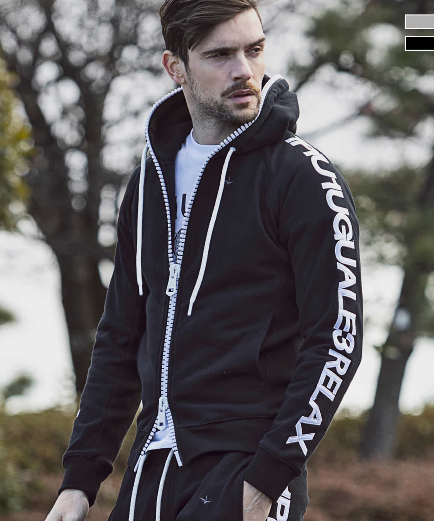 1PIU1UGUALE3 RELAX SIDE LOGO ZIP HOODIE