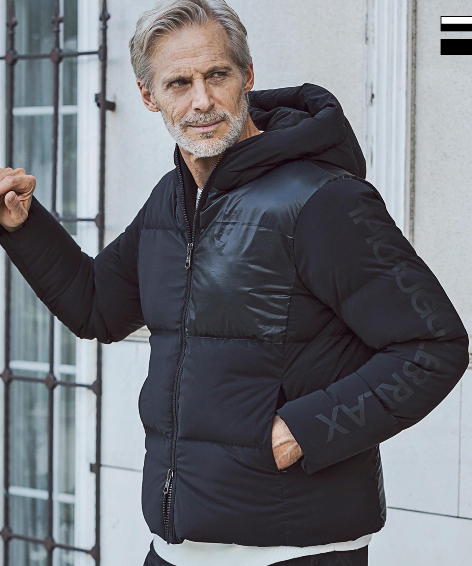 1PIU1UGUALE3 RELAX SLEEVE LOGO DOWN JACKET