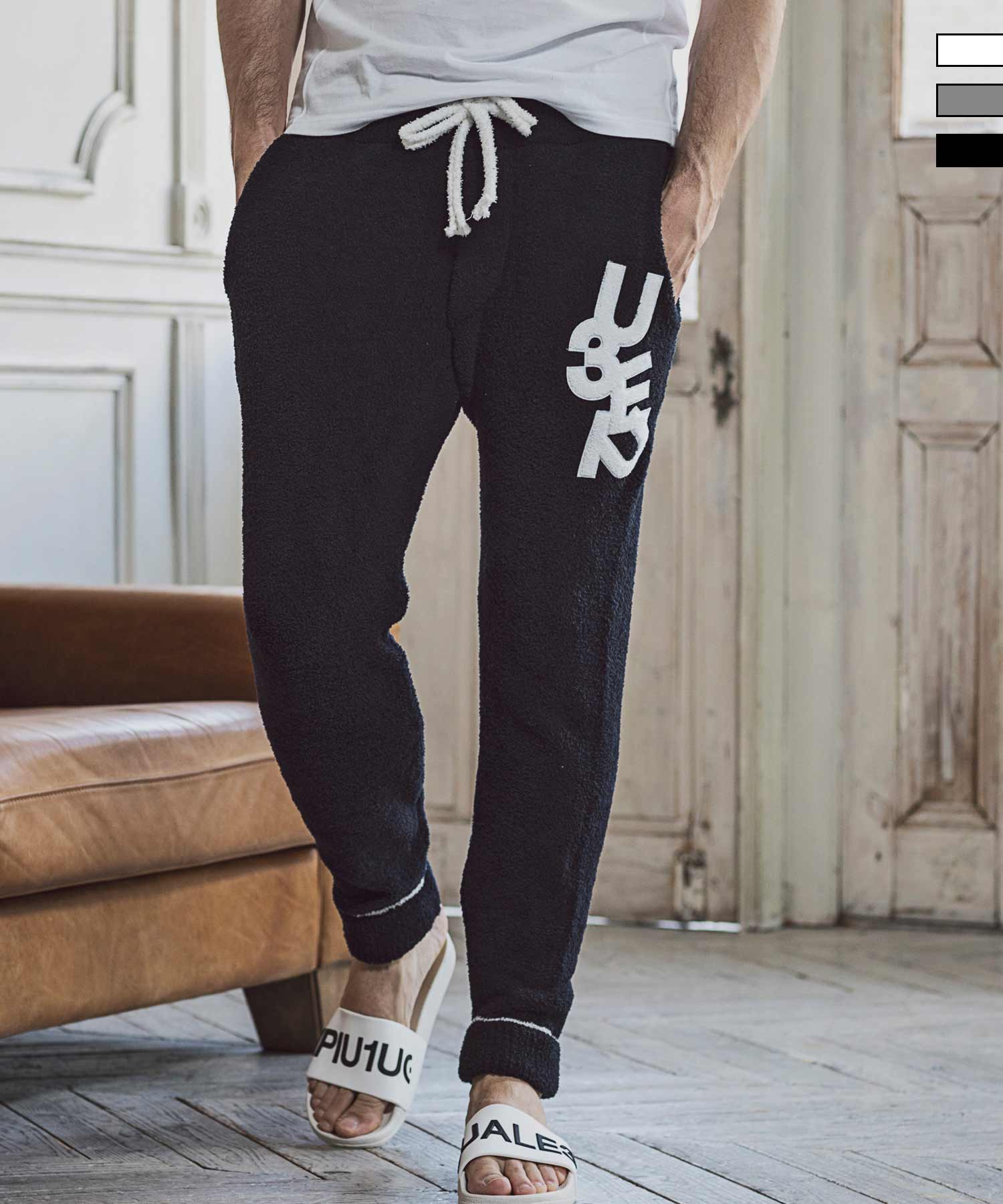 1PIU1UGUALE3 RELAX  LOGO KNIT LONG PANTS