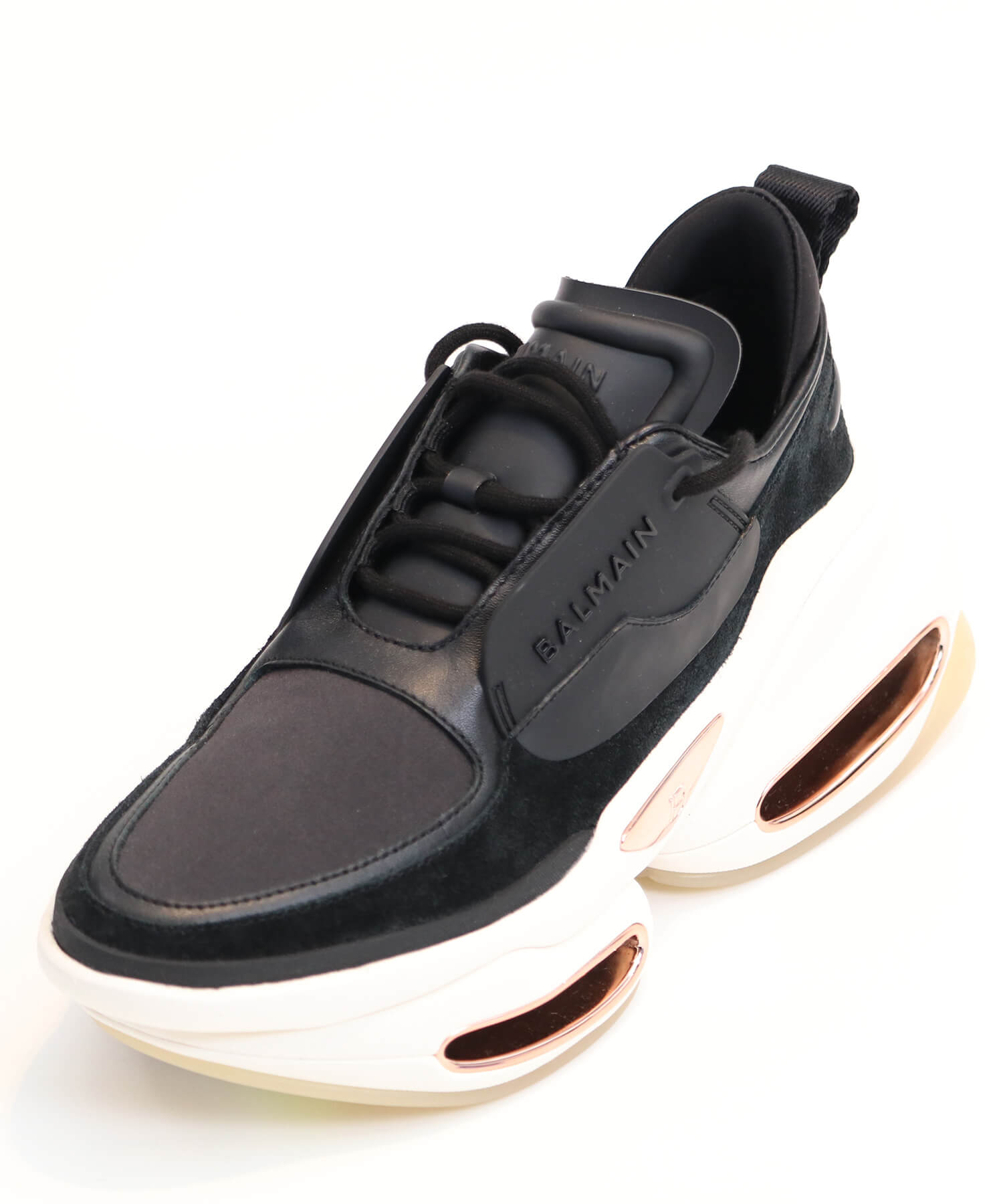 BALMAIN B BOLD LOW-CALFSKIN＆SUEDE