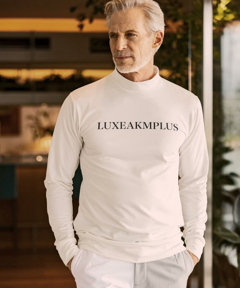 LUXEAKMPLUS ゴルフ フロントロゴモックネックTシャツ